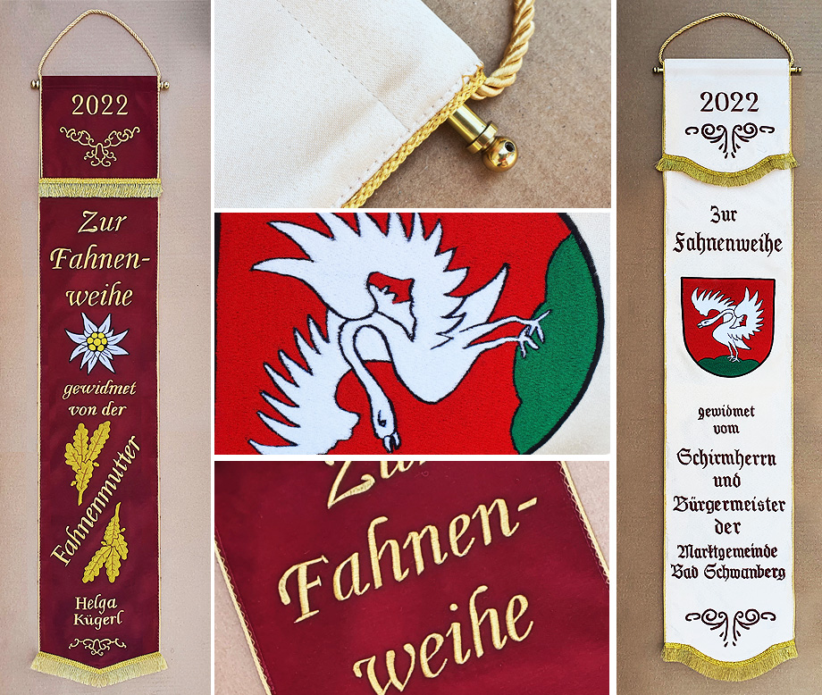 Fahnenmutterband sticken